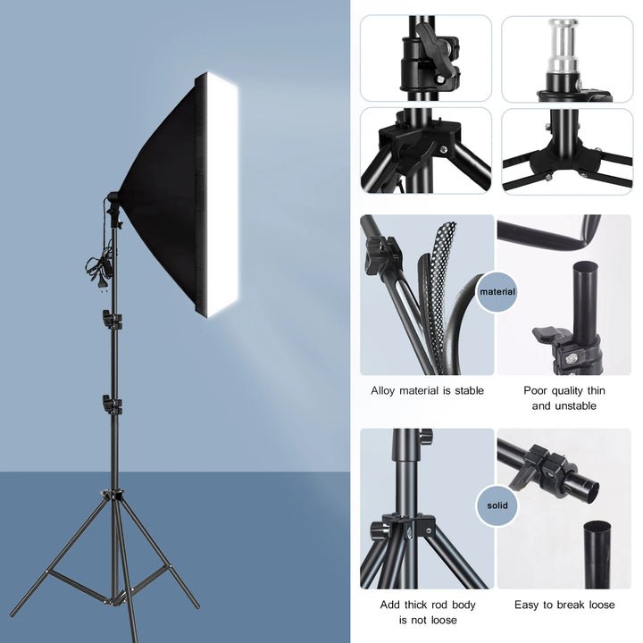 Professional Photography softbox Lighting soft box With Tripod E27 Photographic Bulb Continuous Light System for Photo studio