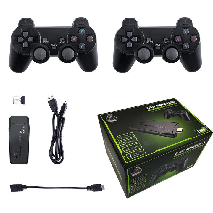 Video Game Console 2.4G Wireless Console Game Stick 4k 20000 Game 64G Portable Dendy Game Console for GBA/FC/PS1/MD